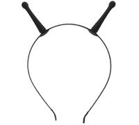 HOMSFOU Cerchietto per capelli con antenna aliena, corna di formica, in plastica, per feste a tema spaziale, per adulti e bambini, nero, taglia unica