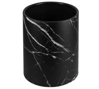 HOMSFOU Cestino Pattumiera Marmo Nero Rotondo 12l in Plastica PP Moderno | Resistente e Antiurto, per Cucina Bagno Studio e Scrivania, Adatto a Bucce e Briciole