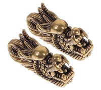 HOMSFOU Ciondolo Portachiavi Fai da Te in Ottone Testa di Drago a Corno Lungo Set da 2 Pezzi Decorazione Creativa per Artigianato e Accessori Bagagli
