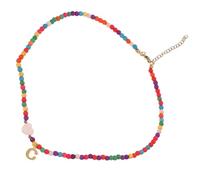 HOMSFOU Collana Lettera in Acciaio Inossidabile e Pietra Turchese Artificiale, Elegante e Chic, Comoda da Indossare, la Vita Quotidiana e Feste