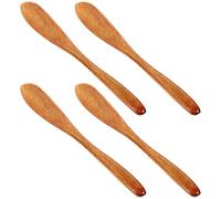 HOMSFOU Coltelli da Burro e Marmellata in Legno 4 Pezzi Spatola per Crema, Utensili da Cucina per Pane e Formaggi, Adatti per Colazioni e Momenti Conviviali