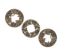 HOMSFOU Coperchi per Candele in Metallo Vintage 3 Pezzi, Paralume Floreale in Rilievo 8 Cm, Copertura di Ricambio per Candele Profumate in Barattolo Ventilazione per Combustione Uniforme