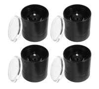 HOMSFOU Coperchio Macinapepe Manuale Regolabile 4 Pezzi per Bottiglie Spezie, Tappo Ermetico per Macina Sale e Pepe, Accessori Compatibili per Macinini Cucina, Design Compatto e Portatile