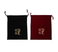 HOMSFOU Custodia Coulisse per Phon Chioma 2 Pezzi in Velluto 230X270Mm, Organizer da Viaggio per Uso Domestico e Hotel, Porta Accessori Trucco e Articoli da Ufficio