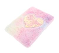 HOMSFOU Diario per Ragazze con Lucchetto, Quaderno A6 in Peluche Morbido con Copertina Cuore Rosa, Taccuino Carino e Studenti, Blocco Note Compatto per Scuola e Appunti Segreti