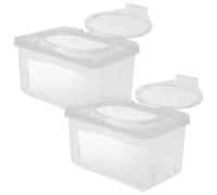 HOMSFOU Dispenser Per Salviette Per Neonati Da 2 Pezzi Porta Salviette Ricaricabile Materiale Pp Trasparente Design Per Uso Con Una Sola Mano Per Cameretta E Bagno 7 67 X 4 92 X 4