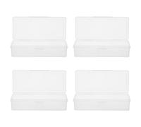 HOMSFOU Dispenser Porta Cotton Fioc da Viaggio Trasparente 4 Pezzi Compatto Coperchio per Bagno Trucco e Viaggio Organizer per Dischetti di Cotone