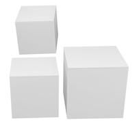 HOMSFOU Espositore in Acrilico Trasparente 3 Pezzi, Cubi Espositivi Multifunzione per Dolci e Oggetti da Collezione, Vetrina Porta Torte per Feste e Matrimoni, Scatole Espositive Piccole