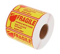 HOMSFOU Etichette Adesive Fragile Giallo per Spedizioni Maneggiare con Adesivi Fragilità per Pacchi Autoadesive Resistenti Vari Materiali
