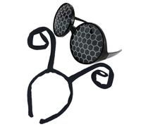 HOMSFOU Fascia Antenna Formica Nera per Ragazze con Occhiali Decorativi e Plastica, Leggeri e Comodi per Costume e Festa a Tema Halloween