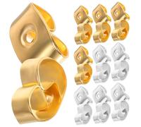 HOMSFOU Fermagli per Orecchini 20 Pezzi in Lega Lucida, Chiusure Sicure per Donna e Ragazza, Accessori per Sostituzione e Creazione di Orecchini Adatti a Perni Standard