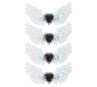 HOMSFOU Fermagli per Scarpe Argento 4pezzi D'angelo in Strass Clip On Versatili per Scarpe da Sposa ed Eventi Speciali Stile Gotico