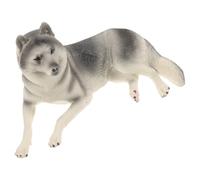 HOMSFOU Figura di Cane di Simulazione in Plastica Grigia, Statuetta Ornamentale Realistica, Decorazione da Tavolo per Cameretta e Arredamento Casa, Riproduzione Animale Vivace