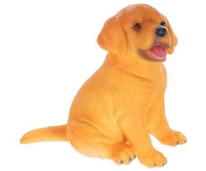 HOMSFOU Figura di Cane Labrador Retriever in Plastica, Statuina di Cucciolo Simulato Piccolo Realistica, Decorazione per Casa, Scrivania e Giardino, Giocattolo Animale di Simulazione