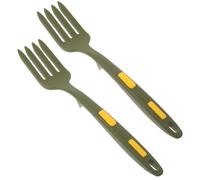 HOMSFOU Forchetta da Insalata e Forchetta da Tavola in Silicone Riutilizzabile 2 Pezzi, Manico Ergonomico Liscio e Resistente, Accessorio per Uso Domestico e Cucina Quotidiana