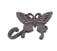 HOMSFOU Gancio Decorativo da Parete in Ghisa Vintage a Forma di Farfalla, Appendiabiti Robusto per Cappotti e Cappelli, Ornamento Murale Versatile per Ingresso, Soggiorno e Ufficio