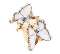 HOMSFOU Gemelli da Donna Bianco a Forma di Farfalla Design Elegante in Lega Strass Decorativi Collo Camicia, per Business e Riunioni
