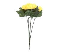 HOMSFOU Gialli Crisantemi Artificiali 5 Pezzi a Cinque Steli per Cimitero | Tessuto e Plastica, Robusti e Resistenti, per Lapidi e Vasi, Facili da Disporre