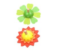 HOMSFOU Giocattolo Educativo in Legno 2 Pezzi, Trottola Rotante Colorata, Giocattolo da Scrivania per Coordinazione Occhio-mano e Sviluppo Pratico, Adatto a Feste e Compleanni