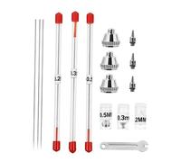 HOMSFOU Kit Ugelli per Aerografo Professionale 10 Pezzi Ricambio per Aghi e Ugelli in Acciaio Inossidabile Compatibile Aerografi da 0,2Mm a 0,5Mm Accessorio per e Fai da Te