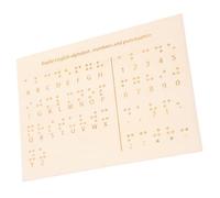 HOMSFOU Lavagna Con Alfabeto Braille Asse Strumenti Per Non Vedenti Cieco Tessere Dell'alfabeto Braille Strumento Di Apprendimento Della Scrittura Sollevato Beige Di Legno