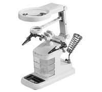 HOMSFOU Led Light Magnifier Station Con Supporto e Clip Alligatore Strumento Multifunzionale Per Saldatura Modellismo e Hobby Con Lenti Ingrandenti e Base Stabile