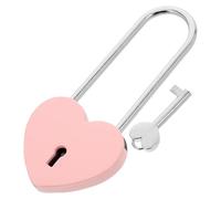 HOMSFOU Lucchetto Dell'amore a Forma di Cuore Rosa, Serratura Antiruggine Chiavi, Lucchetto per Bagagli e Armadietto, Resistente a Pioggia e Sole, Adatto per Viaggi e Attrazioni