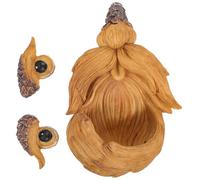 HOMSFOU Mangiatoia per Uccelli da Giardino a Forma di Faccia D’albero in Resina Resistente alle Intemperie, Decorazione da Esterno per Patio, Cortile e Prato Scultura Artistica di Vecchio