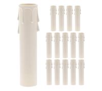 HOMSFOU Manicotti Copri Portacandele in Plastica a Forma di Lacrima, Set da 15 Pezzi (φ30x100mm), Antigoccia per Lampadari e Candele Vintage, Facile Installazione per Arredamento Casa