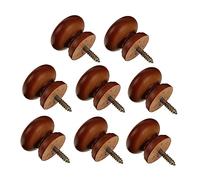 HOMSFOU Maniglia Rotonda per Porta e Pomolo per Mobile in Legno Massello, Set da 8 Pezzi, Superficie Liscia e Finitura Chiara, Maniglia Semplice per Armadi, Cassetti e Mobili Casa