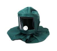 HOMSFOU Maschera anti-vento per sabbiatura con cappuccio verde, resistente, strumento protettivo in tela per il controllo della polvere, fertilizzanti, fabbriche e industrie di lucidatura