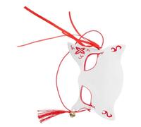 HOMSFOU Maschera Mezza Faccia Volpe Nera in Plastica Stile Giapponese per Giovani, Comoda e Versatile, per Natale e Balli in Maschera
