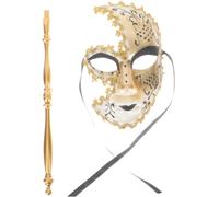 HOMSFOU Maschera Veneziana Nera in Plastica Decorativa e Portatile per Festa di Compleanno e Halloween Design Semplice e Aspetto Bello