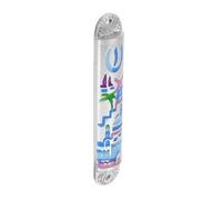 HOMSFOU Mezuzah di Metallo Religiosa per Porta Casa Pergamena, Ornamento Ebraico Decorativo per Ingresso, Placca Mezuzah Classica Foro per Fissaggio, Simbolo di Fede Ebraica