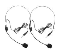 HOMSFOU Microfono Auricolare Archetto 2 Pezzi Leggero e Flessibile Connettore 3.5mm per Presentazioni e Discorsi Professionali Nero in Ferro e Pvc