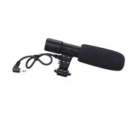 HOMSFOU Microfono per Video Portatile per Registrazione Colloquio, Direzionale Stereo Alta Sensibilità, Attacco Scorrevole Standard, ABS, 90/120°