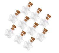 HOMSFOU Mini bottiglie di Sughero Top a forma di stella piccoli barattoli di bottiglia di desiderio per progetti fai da te, artigianato, casa delle bambole, decorazione di nozze, 10 pezzi