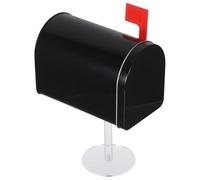 HOMSFOU Mini Scatola Postale in Metallo con Supporto Nero Decorazione per Micro Paesaggi Accessorio Gioco e Casetta in Miniatura per Esterni