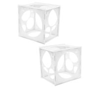 HOMSFOU Misuratore di Palloncini 11 Fori Cubo Pieghevole 2 Pezzi, Righello Sferico per Decorazioni Feste Compleanno e Matrimonio, Strumento di Misurazione Dimensioni Palloncini Preciso