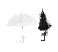 HOMSFOU Ombrelli Decorativi da Matrimonio in Pizzo Nero e Bianco 2 Pezzi per Danza Ragazzo Ragazza e Tea Party Accessori da Sposa