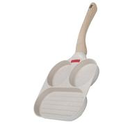 HOMSFOU Padella Multifunzione Antiaderente per Uova e Pancake, Padella da Campeggio in Alluminio Scanalature per Hamburger, Accessorio per Friggere Quotidiano Facile da Pulire