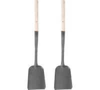 HOMSFOU Pala per Cenere Manico in Ferro e Legno, Set da 2 Pezzi per Pulizia Caminetti e Forni da Cucina, Pala Multifunzione per Casa e Giardino