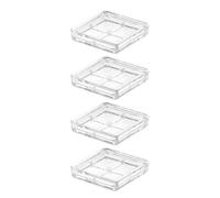 HOMSFOU Palette Vuota per Ombretti Compatta in Pet Trasparente 4 Pezzi Quattro Scomparti Portatile e Ricaricabile per Make-up da Viaggio e Matrimoni