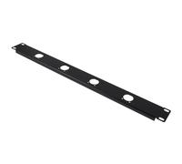 HOMSFOU Pannello Rack Audio Incernierato 1u a 4 Porte per Dispositivi | Acciaio Laminato a Freddo Nero, Gestione dei Cavi e Protezione Dalla Polvere, per Studi e Uffici