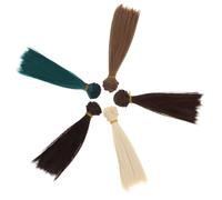 HOMSFOU Parrucche Lisce Fai da Te per 15Cm 5 Pezzi Resistenti al Calore Accessori per Creazioni Stile Lolita