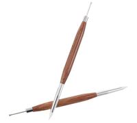 HOMSFOU Penna per Nail Art Doppia Punta 2pezzi in Legno e Silicone per Scultura Gel e Decorazioni Unghie Strumento Multifunzionale per Home Nail Art