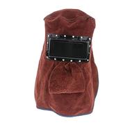 HOMSFOU Per Saldatore Automatica Cappello in Pelle Di Mucca, Protezione Viso Resistente Alte Temperature, Design Leggero Per Saldatura Professionale e Sul Lavoro