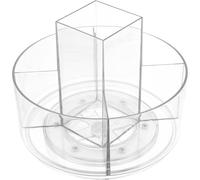 HOMSFOU Porta Cosmetici da Tavolo Trasparente Girevole a 360° Multi-griglia, Organizer per Trucco e Cancelleria, Mensola Portaoggetti Compatta per Casa e Bagno