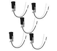 HOMSFOU Portalampada E12 in Bachelite con Cavo 15 Cm per Lampadine Led, Presa Luce per Lampadari e Applique, Set da 5 Pezzi per Apparecchi di Illuminazione Sicuri e Versatili