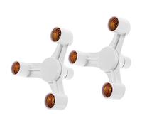 HOMSFOU Portalampada E27 a 3 Teste Bianco, Adattatore per Luci LED e Risparmio Energetico, Presa di Conversione Lampada da Soffitto, Set 2 Pezzi Isolamento Termico e Facile Installazione